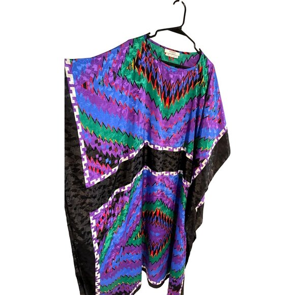 Vintage Ruth Norman x I. Maginn Kaftan Dress - Colorful Zigzag Print Like New - Picture 2 of 4